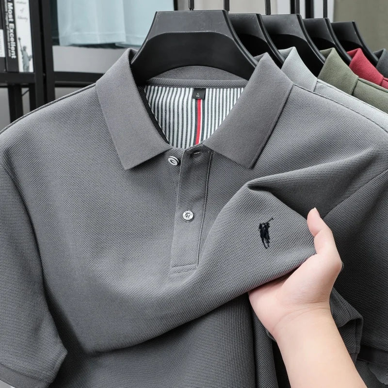 100% pure cotton short sleeved polo shirt high-end luxury brand fashion Paul Pony embroidery golf men's business casual T-shirt