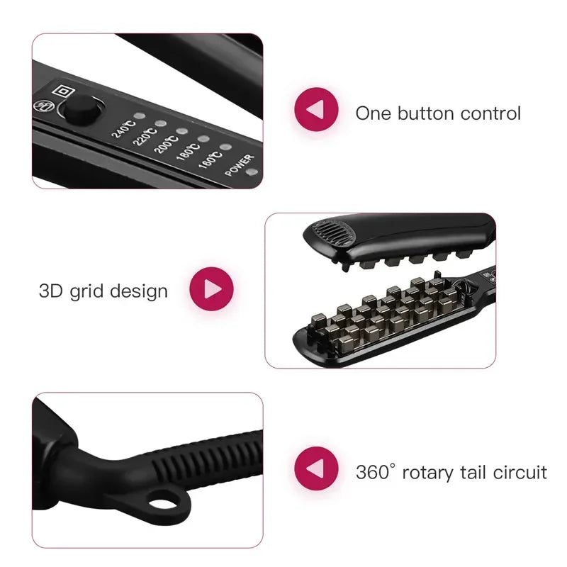 3/4Inch Professional Volumizing Ceramic Hair Iron Lasting Hair Volume For Short Or Thin Hair Adjustable Temp Fluffy Styling Tool