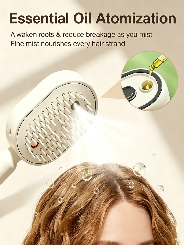 Wet Electrics Hair brush with Water Spray Rechargeable Steam Hair Straightener for Both Long & Short Hairs anti frizz hair brush