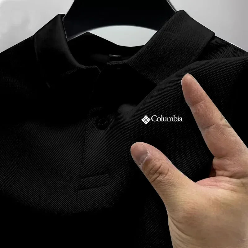 2026 Summer Men's Short Sleeved New Solid Color Casual Collar Polo Shirt Fashionable Breathable Loose Basic Top Men's Clothing