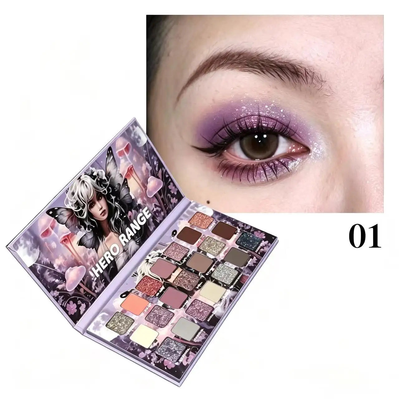 Herorange 21 Shades Cool Tone Eyeshadow Palette Matte Shimmer Chameleon Glitter Smoky Eye Makeup