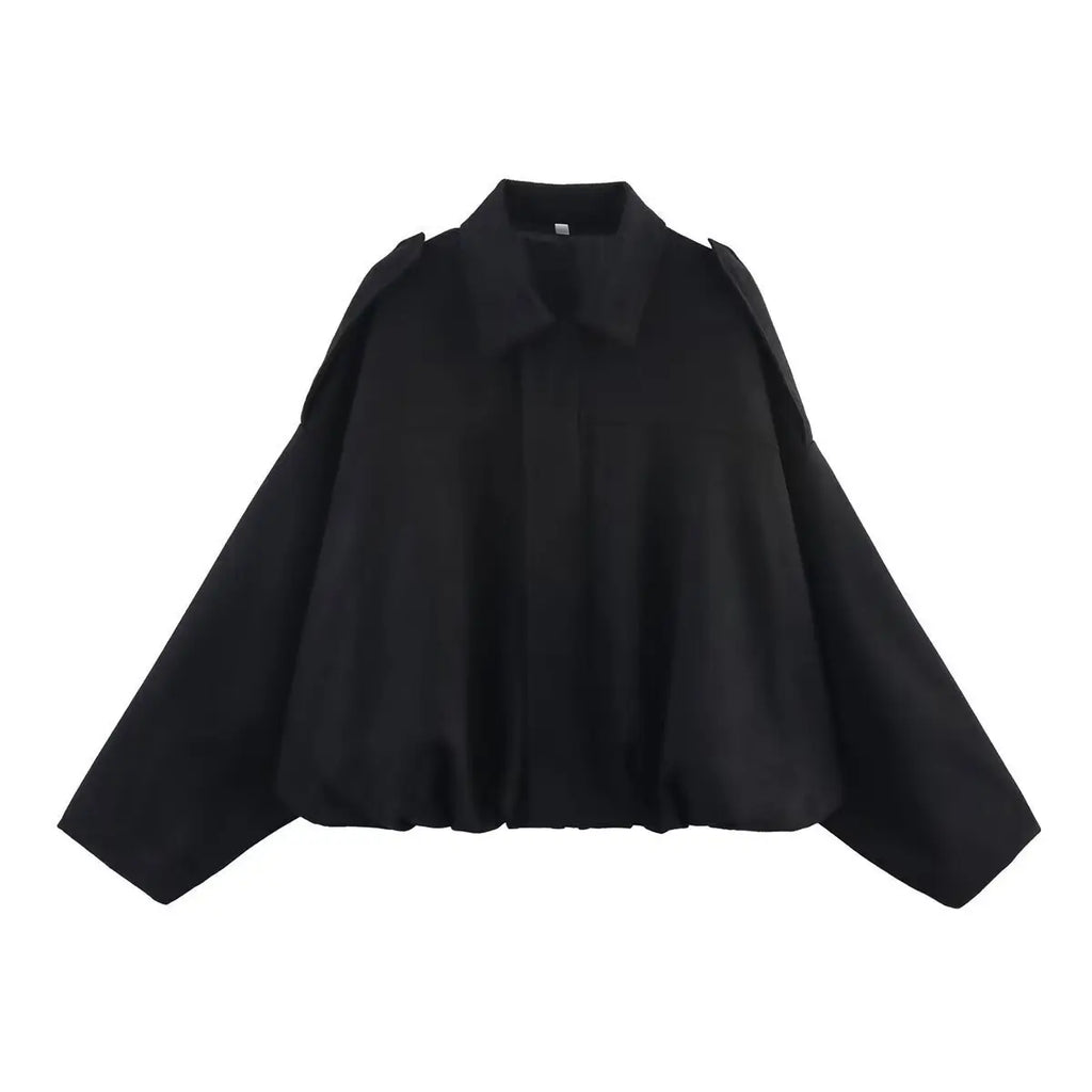 Women Bomber Jackets Suede Texture Coats Fashion Turn-down Collar Long Sleeve Loose Vintage Female Outerwear Chic Top Streetwear