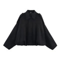 Women Bomber Jackets Suede Texture Coats Fashion Turn-down Collar Long Sleeve Loose Vintage Female Outerwear Chic Top Streetwear