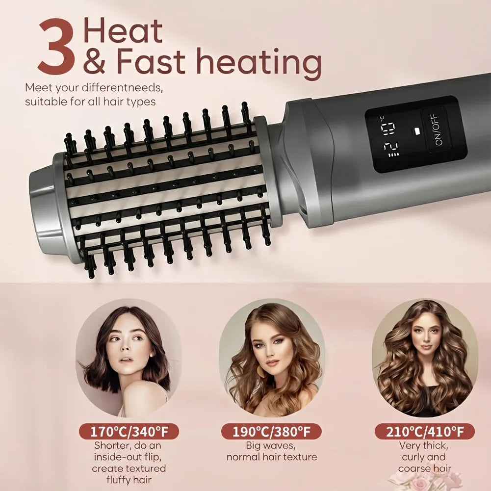 1PC 2600mAh Portable Hair Straightening Comb Dormitory Essential Dual Use Straightening Curling Non-damaging Wireless Negative