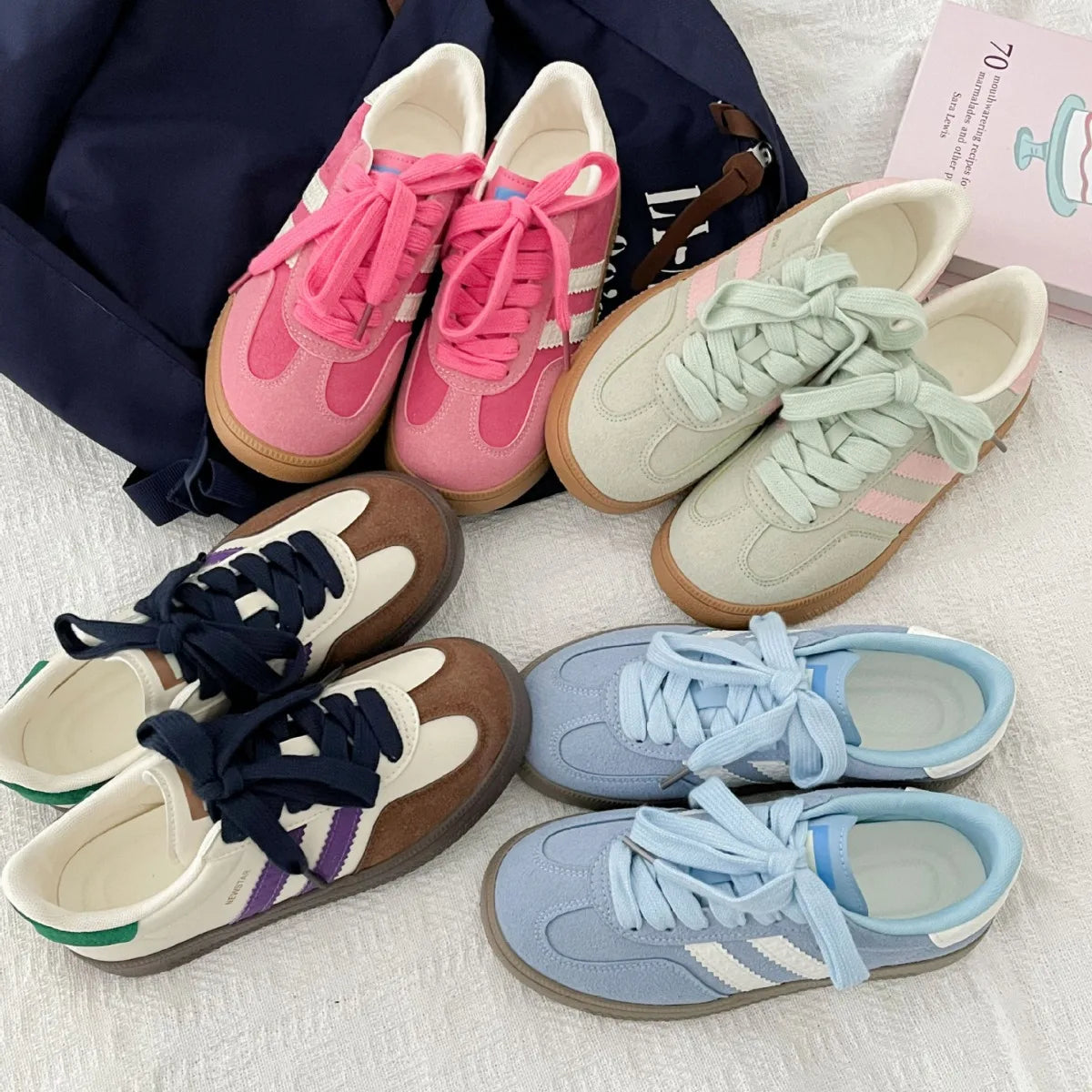 Vintage-style sneakers for women, new style white sneakers, trendy women's sneakers for students, casual sneakers, board shoes