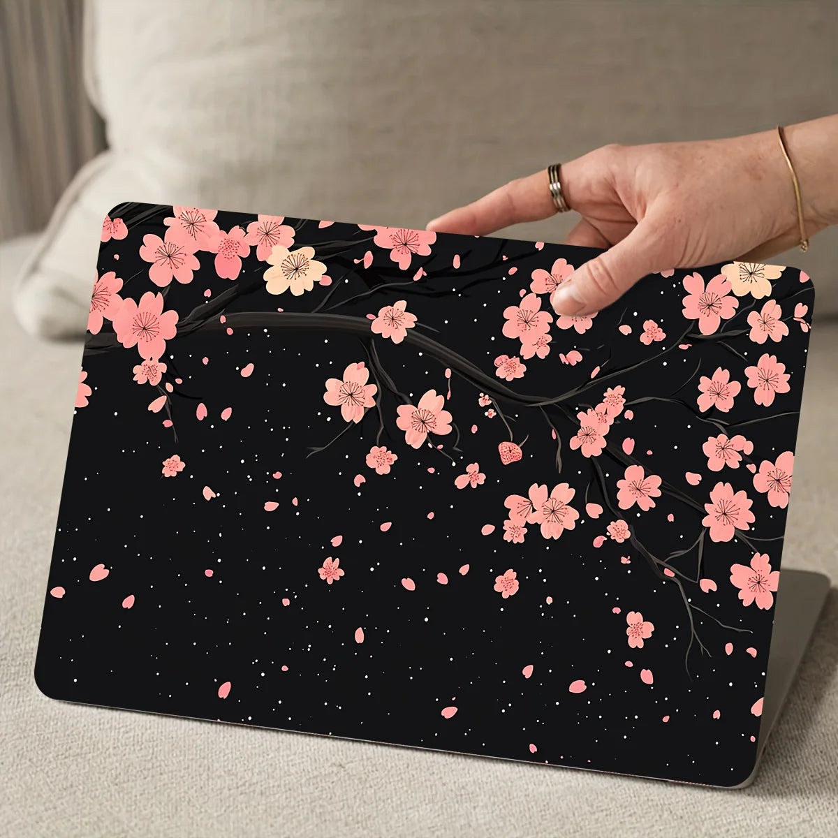 2-Piece Laptop Art Sticker Case, Universal Netbook Light Beige Non-Reusable Waterproof Scratch Resistant Sticker