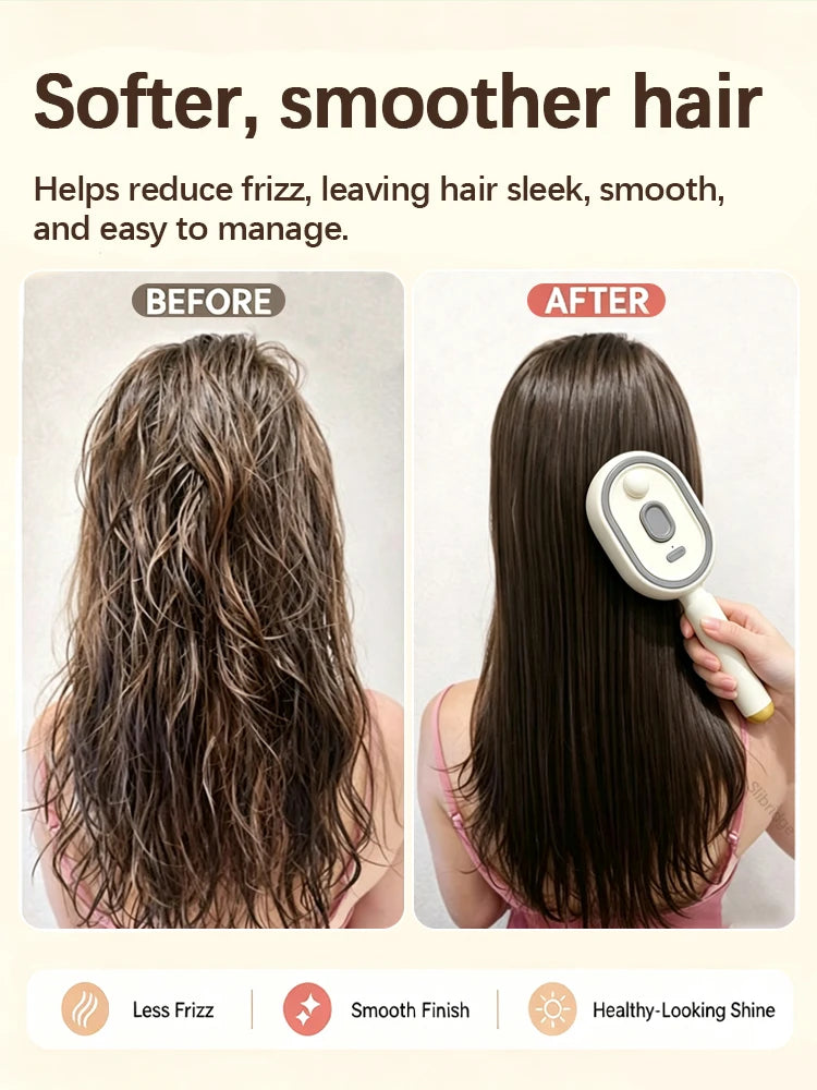Wet Electrics Hair brush with Water Spray Rechargeable Steam Hair Straightener for Both Long & Short Hairs anti frizz hair brush