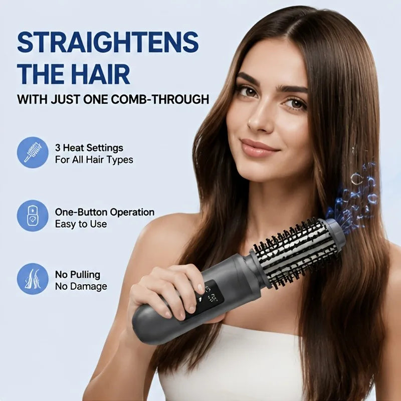 1PC 2600mAh Portable Hair Straightening Comb Dormitory Essential Dual Use Straightening Curling Non-damaging Wireless Negative