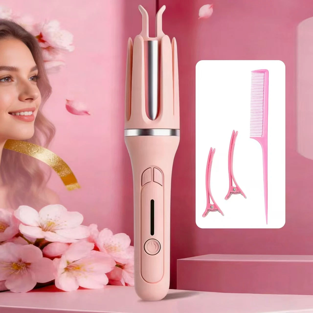 Automatic Curling Iron 32mm Ceramic Hair Curler Negative Ion Rotating Curling Wand Anti Tangle Hair Styling Tool