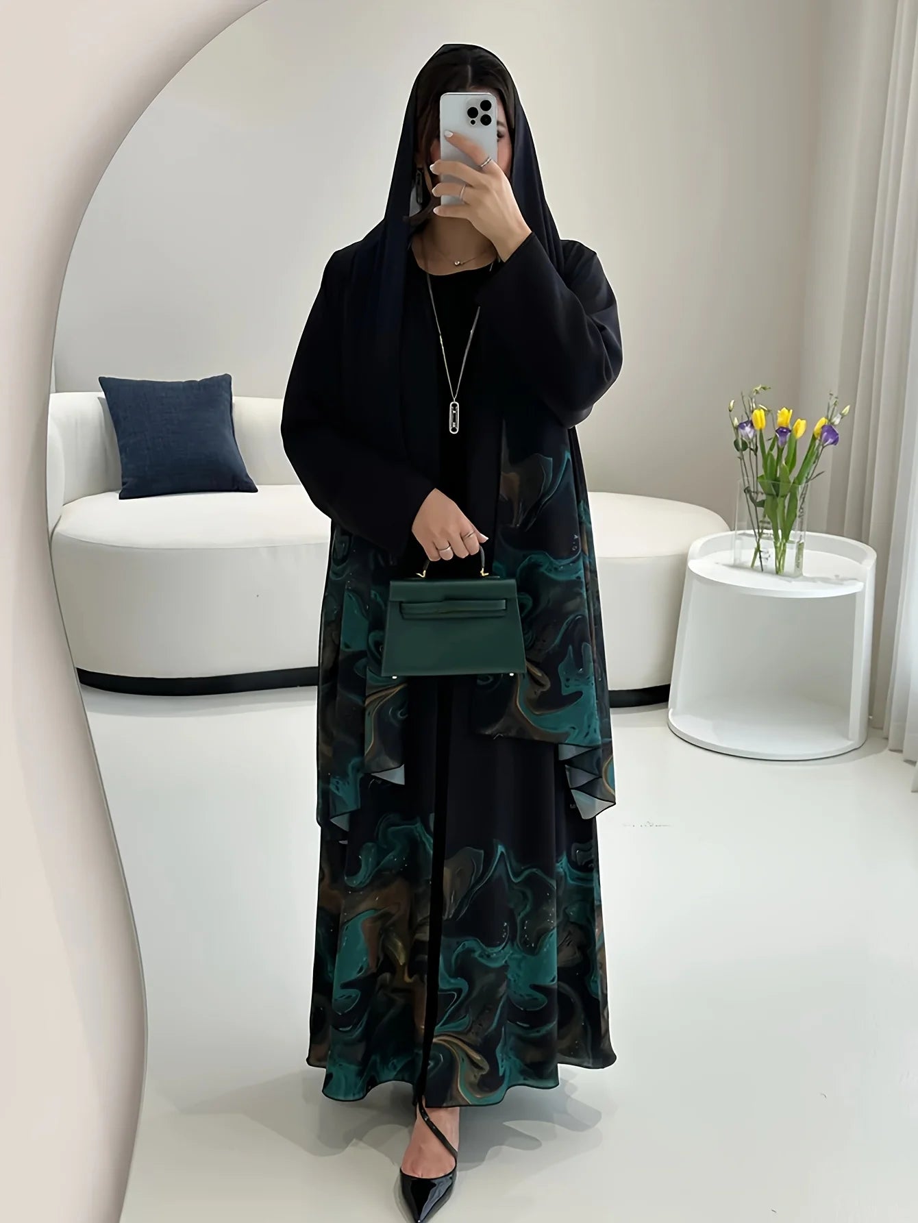 Muslim Saudi traditional women's clothing Middle Eastern spring/autumn new Arrival loose festival party open-front robe Ramadan