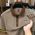 Designer New Men's Summer Short-Sleeved Polo Shirt, Lapel Fine Stripe Embroidered T-Shirt, Casual Business Basic Men's Clothing