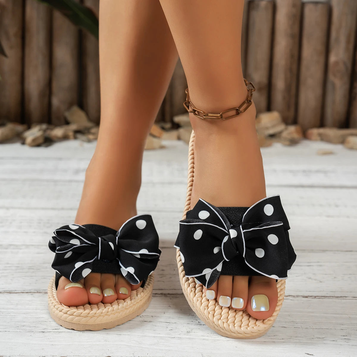Women Summer Bow Knot Sandals EVA Non Slip Casual Beach Slippers Comfortable Outdoor Indoor Shoes Fashion Garden Slides