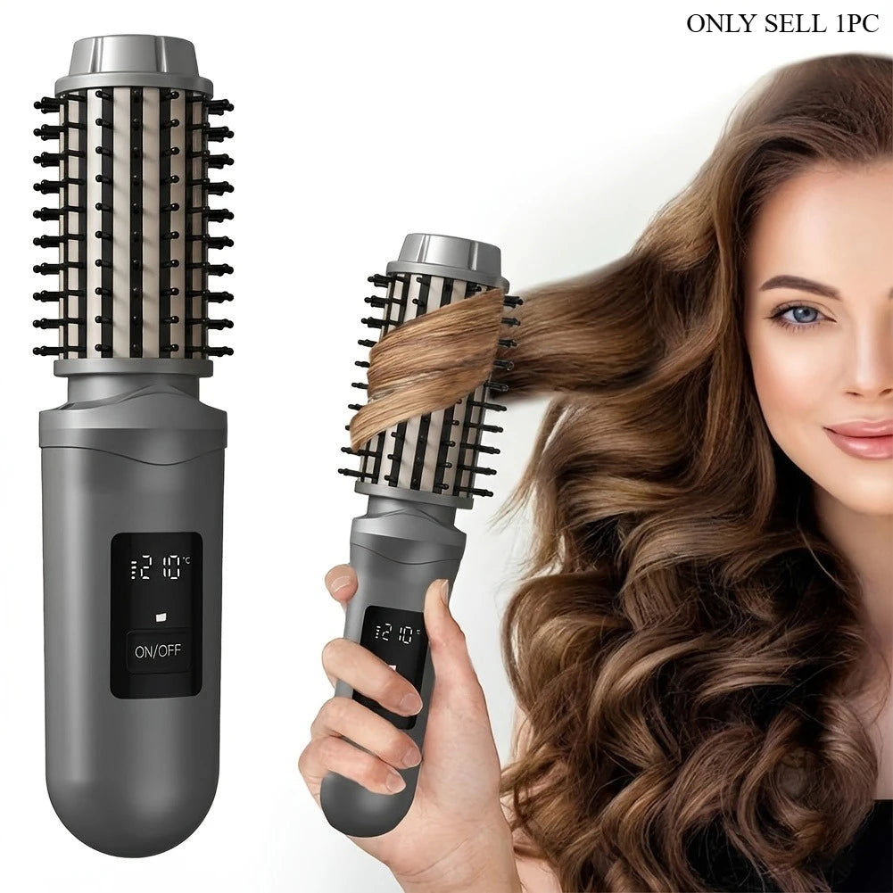1PC 2600mAh Portable Hair Straightening Comb Dormitory Essential Dual Use Straightening Curling Non-damaging Wireless Negative
