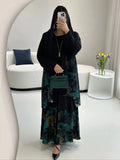Muslim Saudi traditional women's clothing Middle Eastern spring/autumn new Arrival loose festival party open-front robe Ramadan