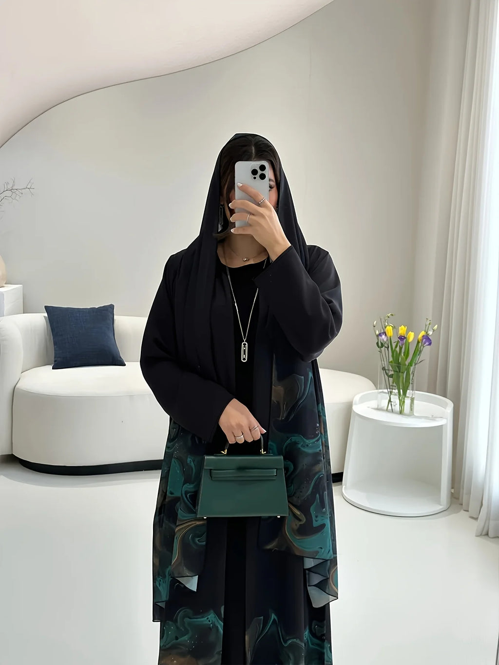 Muslim Saudi traditional women's clothing Middle Eastern spring/autumn new Arrival loose festival party open-front robe Ramadan