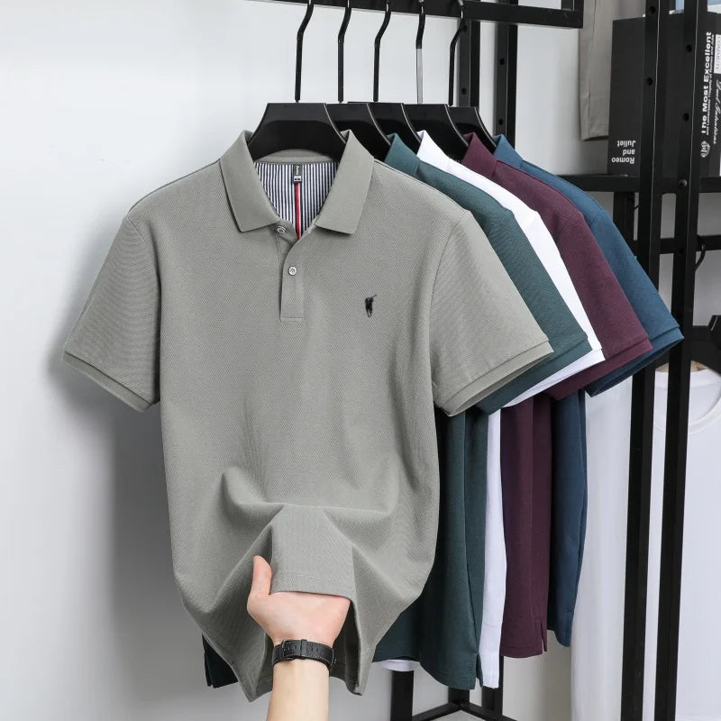 100% pure cotton short sleeved polo shirt high-end luxury brand fashion Paul Pony embroidery golf men's business casual T-shirt