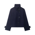 Women's Autumn Winter Stand Collar Woolen Jackets Spring Female Single Breasted Loose Long Sleeve Coats Lady Elegant Short Outwe