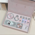 NICEKEY Pink Ballet Makeup Sets Include 4 Lip Mud,1 Blush,1 Pressed Powder,1 Eyes Palette,1 Contour Palette With Necklace Gift