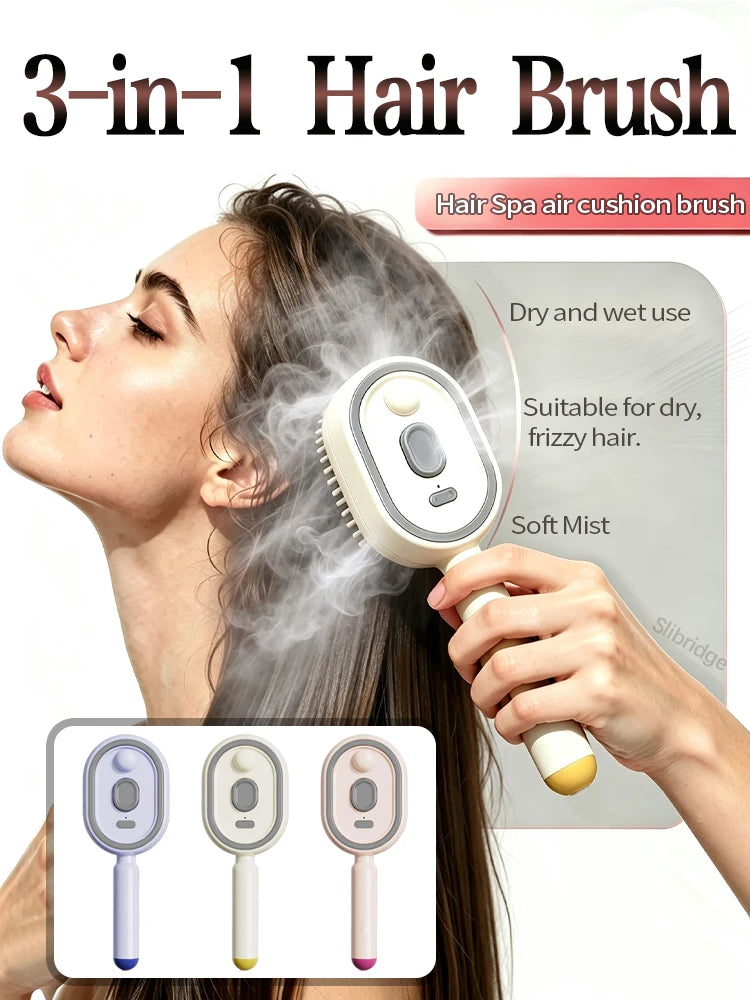 Wet Electrics Hair brush with Water Spray Rechargeable Steam Hair Straightener for Both Long & Short Hairs anti frizz hair brush